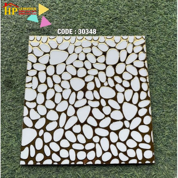 GẠCH TRANG TRÍ 30X30 SẮC MÀU TRẮNG HỌA TIẾT GIẢ SỎI MOSAIC KHẮC KIM VÀNG GOLD NHẬP KHẨU CAO CẤP